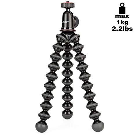 JOBY JB01503-BWW GorillaPod 1K Kit, Flexible Compact Tripod with BallHead for Advanced Compact and CSC/Mirrorless Camera Up to 1 kg Payload