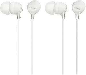 Sony MDREX15LP in-Ear Earbud Headphones, White (Pack of 2)