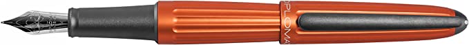 DIPLOMAT - Aero - Fountain Pen in Stainless Steel - Fine - Orange - Resistant and Elegant - High End - 5 Years Warranty