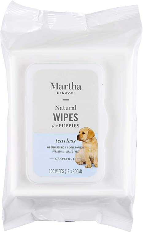 Martha Stewart Wipes for Dogs & Cats | Effectively Removes Dirt & Odors |  Pet Wipes For Cats and Dogs, Made with Natural Ingredients | 100% Safe for Pets