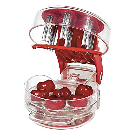 Cherry Pitter, Cherrystone Remover Mess Free 6 Capacity At Once Dishwasher Safe-6 Cherries