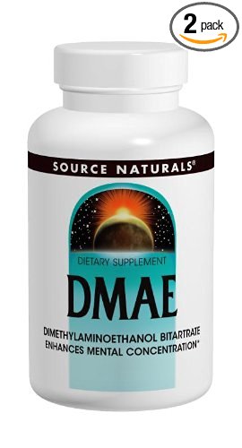 Source Naturals DMAE, 351mg, 200 Tablets (Pack of 2)