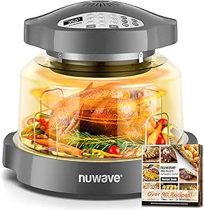 Nuwave Oven Pro Plus Air Fryer, Infra-Red Countertop, 2025 Advanced Convection, No Defrosting or Preheating, Cook Fresh or Frozen, Durable Power Dome, 100 Presets & 50 Memory, PFAS Free, Cool Grey