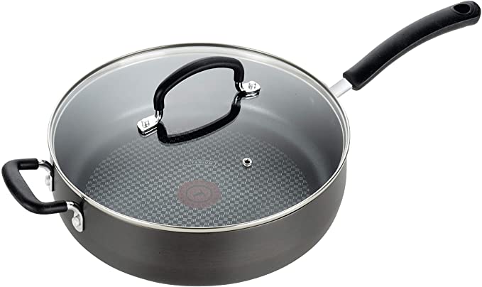 T-fal, Ultimate Hard Anodized, Nonstick 5 Qt. Jumbo Cooker, Black, E76582, 5 Quart, Grey