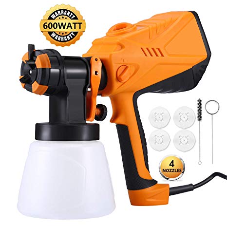Paint Sprayer Power Painter - Beaspire 600 watt High Power Home Electric Spray Gun, Professional HVLP Painting Tool with 1000ml Detachable Container for Spray Painting & Painting Projects