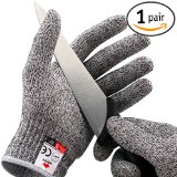NoCry Cut Resistant Gloves - High Performance Level 5 Protection Food Grade Size Medium Free Ebook Included