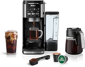 Ninja CFP101 DualBrew Hot & Iced Coffee Maker, Single-Serve, Compatible with K-Cups & 12-Cup Drip Coffee Maker, Black (Renewed)