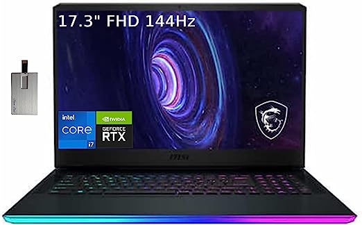 MSI 2022 GE76 Raider Gaming 17.3" FHD 144Hz Laptop, Intel Core i7-12700H, GeForce RTX 3060 Graphics, 32GB RAM, 1TB PCIe SSD, Backlit Keyboard, FHD Webcam, Win11, Grey, 32GB SnowBell USB Card