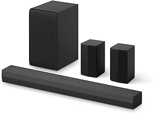 LG S40TR 4.1 ch. Soundbar with Wireless Subwoofer and Rear Surround Speaker Included, TV Synergy, WOW Interface, AI Sound Pro, 2024 New Model