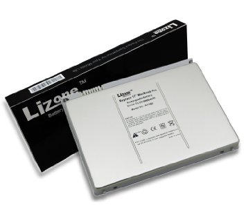 Lizone® High Performance Battery for Apple MacBook Pro 17 inch A1189 A1151 A1229 A1261 2006 2007 2008 Version Laptop battery, Aluminum Body as Original (Not Plastic) -18 Months Warranty/Super Capacity Li-Polymer 6600mAh (72Wh)