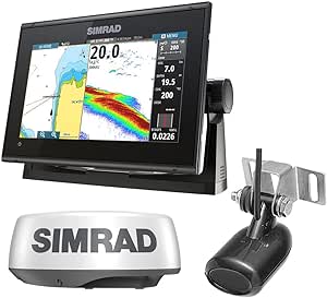 Simrad GO Chartplotter and Fish Finder, with Transducer and Radar Options, Preloaded C-MAP DISCOVER Chart Card