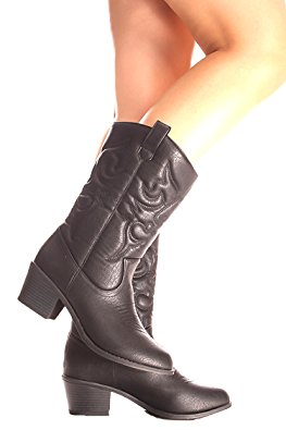 Forever Link SUEDE MATERIAL SIDE ZIPPER BUCKLE STRAP FUR TRIM ACCENT CHUNKY HIGH HEEL BOOTIES