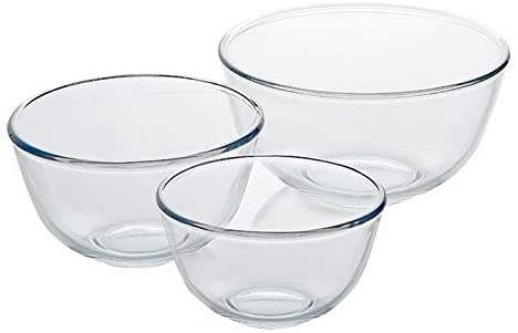 Pyrex Mixing Bowl Glass Set, 0.5L/1.0L/2.0L