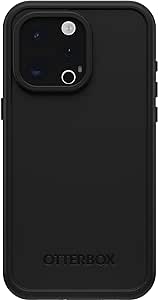 OtterBox iPhone 15 Pro MAX (Only) FRĒ Series Waterproof Case with MagSafe (Designed by LifeProof) - BLACK, Waterproof, 60% Recycled Plastic, Sleek and Stylish