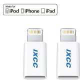 Apple MFI CertifiediXCC  Micro USB to 8 pin Lightning Adapter for iPhone iPad iPod 2pcs White