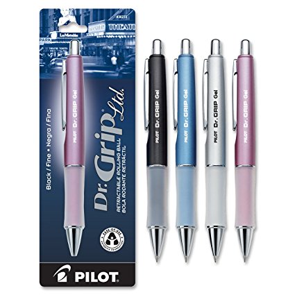 Pilot Dr. Grip Limited Retractable Rolling Ball Gel Pen, Fine Point, Barrel Color May Vary, Black Ink (36274)