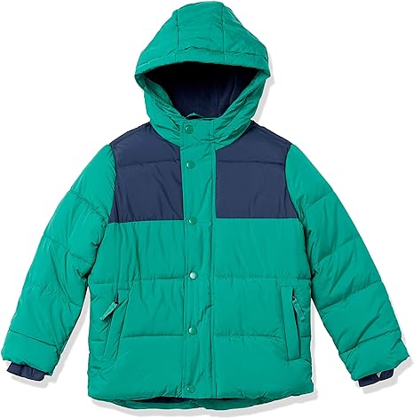 Amazon Essentials Boys' Heavy-Weight Hooded Puffer Coat