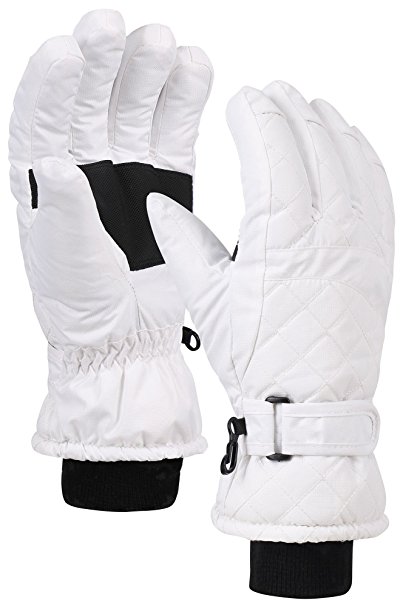 ANDORRA Women's Waterproof Quilted Thinsulate Lined Insulating Snow Gloves