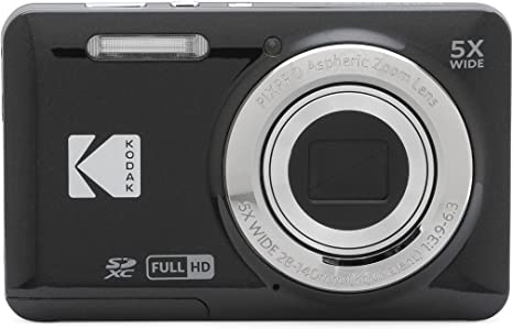 Kodak PIXPRO Friendly Zoom FZ55-BK 16MP Digital Camera with 5X Optical Zoom 28mm Wide Angle and 2.7" LCD Screen (Black)