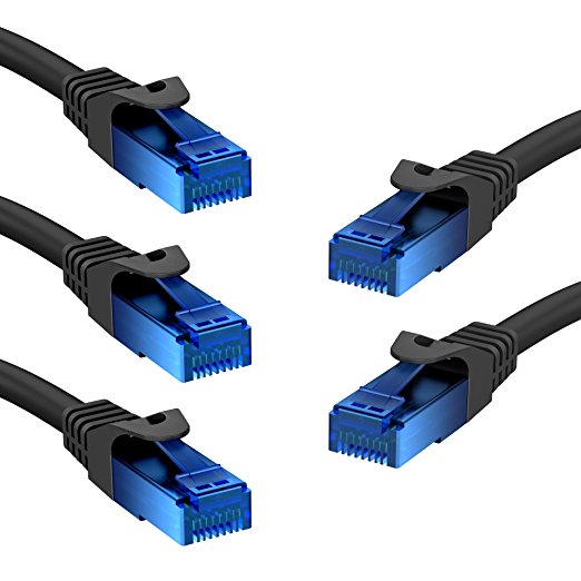 KabelDirekt 5 pack High Speed Internet Cable and Computer Network Cable Internet Connector- Gigabit Ethernet Cable 75 ft - UTP cat 6 LAN Networking Cord - TOP Series