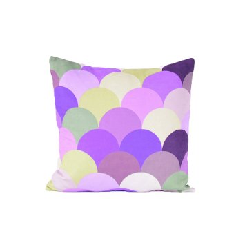 Elviros Linen Cotton Blend Decorative Colorful Pastel Circle Geometric Design Watercolor Throw Pillow Cover in Purple Mint Gray 18x18 inch