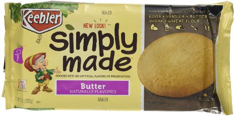 Keebler Simply Made Cookies, Butter, 10-oz packages (Pack of 4)