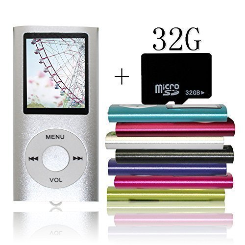 Tomameri Silver Portable MP4 Player MP3 Player Video Player with Photo Viewer  E-Book Reader  Voice Recorder with 32 GB Micro SD Card