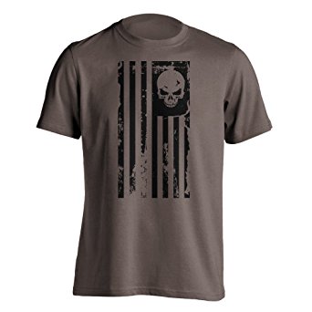 American Flag Skull Military T-shirt