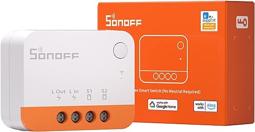 No Neutral Wire Required, SONOFF ZBMINIL2 Zigbee Smart Light Switch (2 Way), Works with Alexa, SmartThings Hub, Google Home&SONOFF ZBBridge-P, ZigBee Hub Required- A Certified for Humans Device