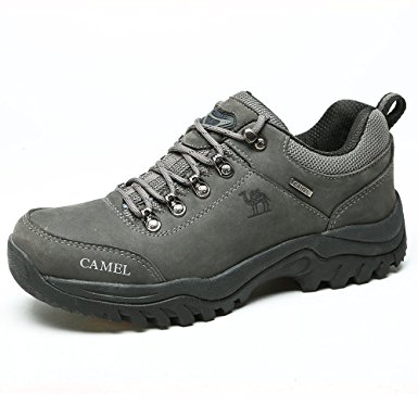 CAMEL Men’s Hiking Shoes Leather Non Slip Walking Sneakers for Outdoor Casual Trekking