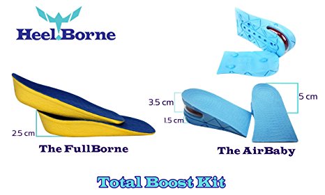 Height Increasing Kit Includes Ergonomic Height Increasing Insole For All Day Wear and AirBaby 2in Insole