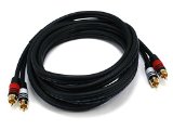 Monoprice 105347 10-Feet 22AWG Premium 2 RCA Plug to 2 RCA Plug Audio Cable - Black