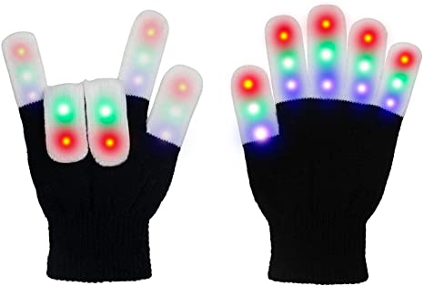 LED Gloves, Finger Light Led Gloves Toys for 12  Years Old Boys Girls Kids Light Show Props Light Up Gloves Gift for Festivals/Halloween/Christmas/Easter/Bonfire Night/Games/Birthday