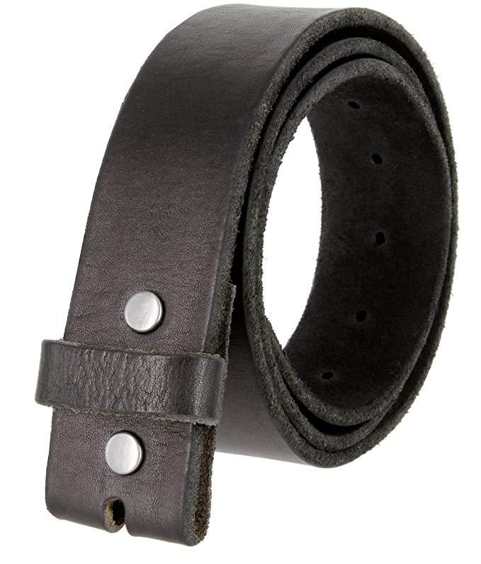 BS-40 100% Full Grain Leather with Snaps Belt Strap 1 1/2" wide