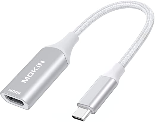 MOKiN USB C Type C to HDMI Adapter for MacBook Pro 2019/2018, iPad Pro/MacBook Air 2018/2019, Samsung Galaxy S9/S8, Surface Go and Dell XPS Silver