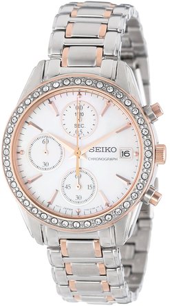 Seiko Women's SNDY18 Two Tone Stainless Steel Analog with Mother-Of-Pearl Dial Watch