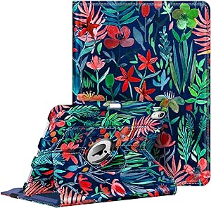 Fintie Rotating Case for iPad Air 11-inch M2 (2024), iPad Air 5th Generation (2022) / Air 4th Gen (2020) 10.9 Inch with Pencil Holder - 360 Degree Rotating Protective Stand Cover, Jungle Night