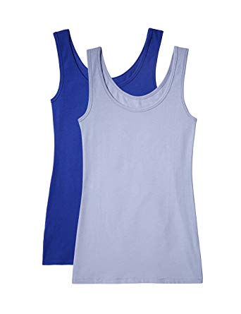 Iris & Lilly Women's Cotton Tank Top, Pack of 2
