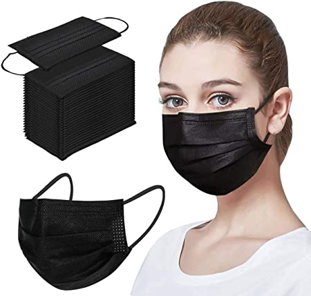 50pcs Black Disposable Face Mack For Protection Mouth Shields Safety Health Dust Proof