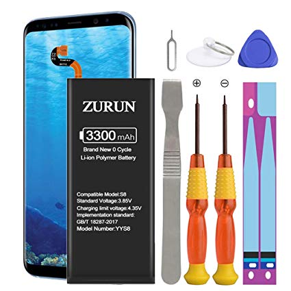 Galaxy S8 Battery ZURUN 3300mAh Li-Polymer Battery EB-BG950ABE Replacement for Samsung Galaxy S8 G950V G950A G950T G950P G950R4 with Screwdriver Tool Kit | S8 Battery Replacement Kit [2 Year Warranty]