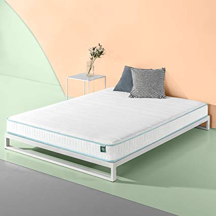 Zinus 6 Inch Mint Green Memory Foam Hybrid Spring Mattress, Twin