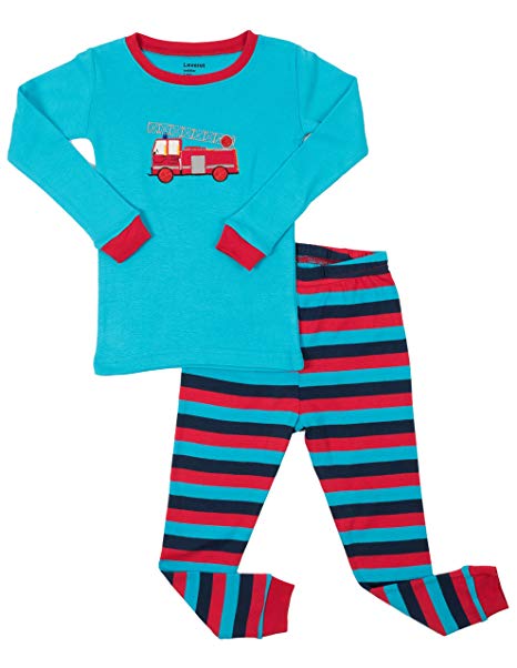 Leveret Kids & Toddler Pajamas Garbage Truck Train Boys 2 Piece Pjs Set 100% Cotton (Size 12 Months-14 Years)
