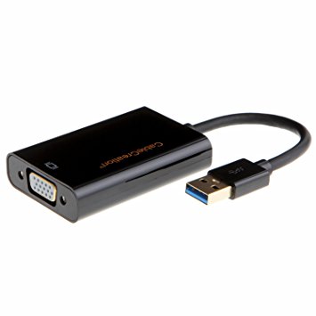 USB to VGA (Display Link Chipset), CableCreation SuperSpeed USB 3.0 to VGA Adapter for Windows, Mac and More, Most Compatible Resolution, Black