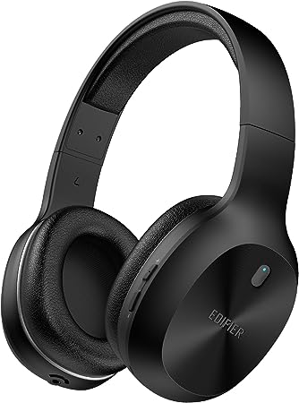 Edifier W600BT Wireless Over-Ear Headphones, Bluetooth V5.1, Crystal Clear Call, 40mm Drivers, 30H Playtime, Connect to 2 Devices, Built-in Microphone, Lightweight, for Travel, Home, Office - Black