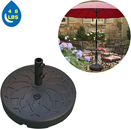 ABCCANOPY Patio Market Outdoor Umbrella Base Stand Sand Water Filled 48lb Round Black