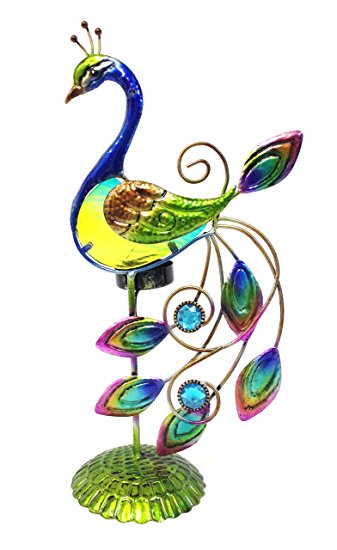 Bejeweled Display® Peacock w/ Stain Glass Candle Holder & Home Decor (L?