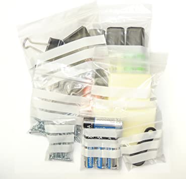 EPOSGEAR GL9 GA128 5" x 7.5" (125mm x 190mm) Large Write On Panel Clear Grip Self Press Seal Resealable Poly Polythene Plastic Storage Bags (1,000 Pack)