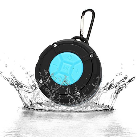 Portable Bluetooth Speaker, Tsumbay IPX7 Water Proof Shower speakers with Suction Cup, Mini Wireless Outdoor Speaker for iPhone, Samsung, LG, HTC, iPad, iPod, Laptops, PC and More -Blue