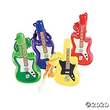 Guitar Bubble Bottle Necklaces (set of 12) Music Party Favors