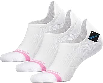 BRISIRA Bamboo Viscose Coolmax Compression No Show Socks Womens Cushion Moisture Wicking Anti Blister Athletic Low Cut Socks